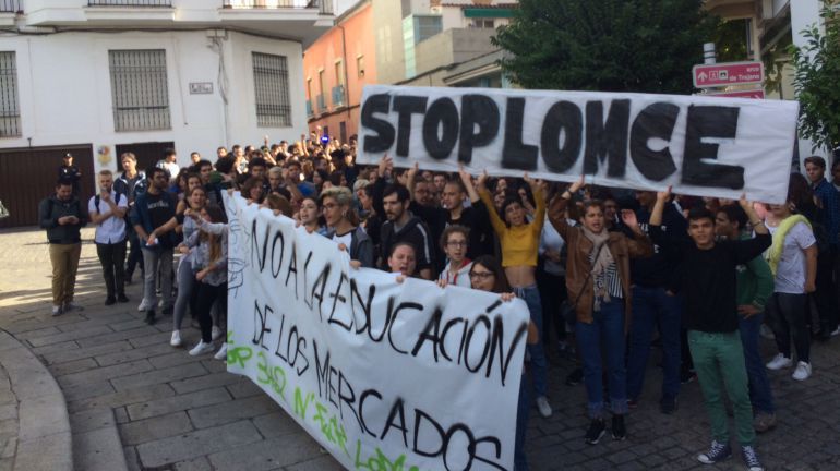 Protestas en Mérida contra la Lomce Protestas en Mérida contra la Lomce