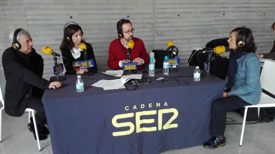 Enrique Sobejano, Fuensanta Nieto y Rosa Aguilar en el C3A Enrique Sobejano, Fuensanta Nieto y Rosa Aguilar en el C3A