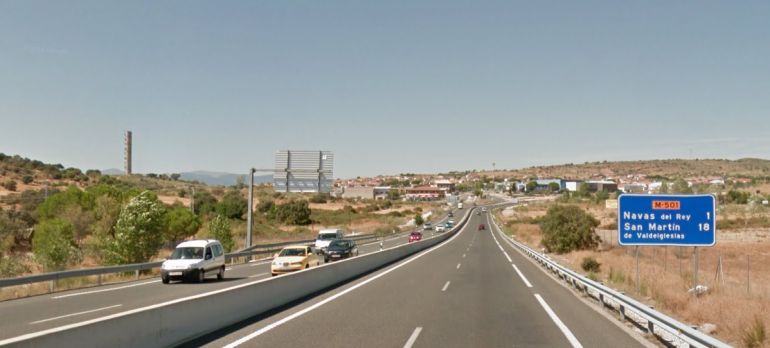 Último kilómetro del tramo de la M-501 que tiene dos carriles por sentido Último kilómetro del tramo de la M-501 que tiene dos carriles por sentido