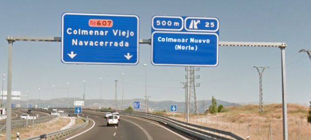 El cartel de una de las salidas a Tres Cantos cambiado a 'Colmenar Nuevo' El cartel de una de las salidas a Tres Cantos cambiado a 'Colmenar Nuevo'