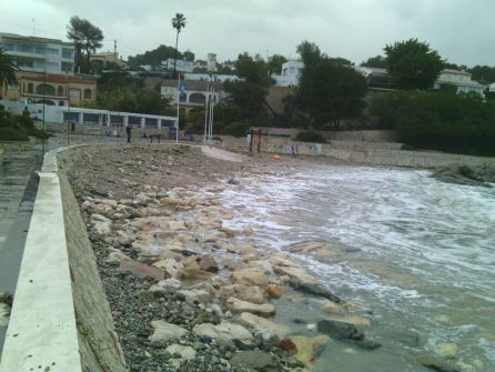Playa de la Fustera de Benissa tras el temporal. Playa de la Fustera de Benissa tras el temporal.