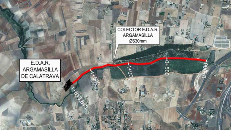 Plano de la ubicación de lo que será la EDAR Argamasilla de Calatrava Plano de la ubicación de lo que será la EDAR Argamasilla de Calatrava