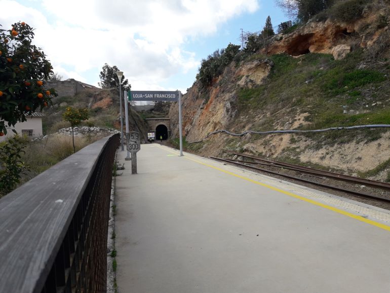 Obras del AVE provisional en la estación de San Francisco de Loja (Granada) Obras del AVE provisional en la estación de San Francisco de Loja (Granada)