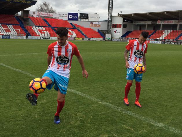 Damià Sabater y Maxi Rolón en su presentación con el Lugo Damià Sabater y Maxi Rolón en su presentación con el Lugo