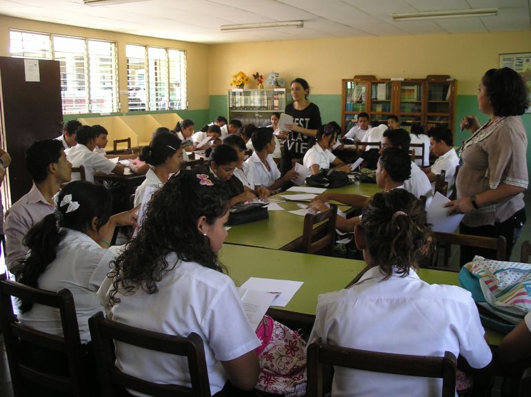 Una de las aulas de un colegio de Nicaragua Una de las aulas de un colegio de Nicaragua