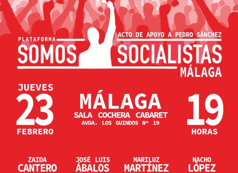 El cartel con el que se anuncia el acto político en Málaga a través de las redes sociales El cartel con el que se anuncia el acto político en Málaga a través de las redes sociales