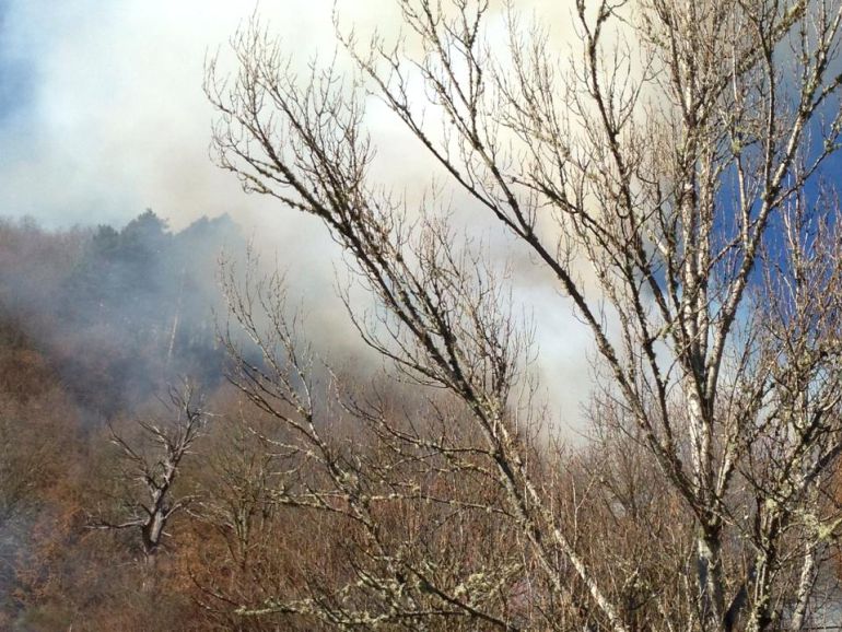 Imagen del incendio en sus inicios Imagen del incendio en sus inicios