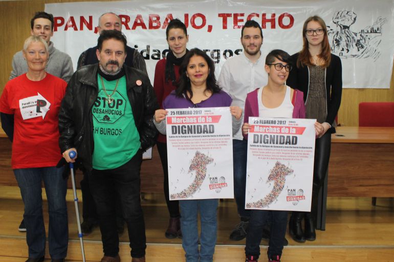 Miembros de algunas de las organizaciones convocantes de la manifestación del 25F en Burgos Miembros de algunas de las organizaciones convocantes de la manifestación del 25F en Burgos