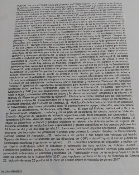 Los 25 puntos que reclaman desde la Asociación Ve-la luz. Los 25 puntos que reclaman desde la Asociación Ve-la luz.