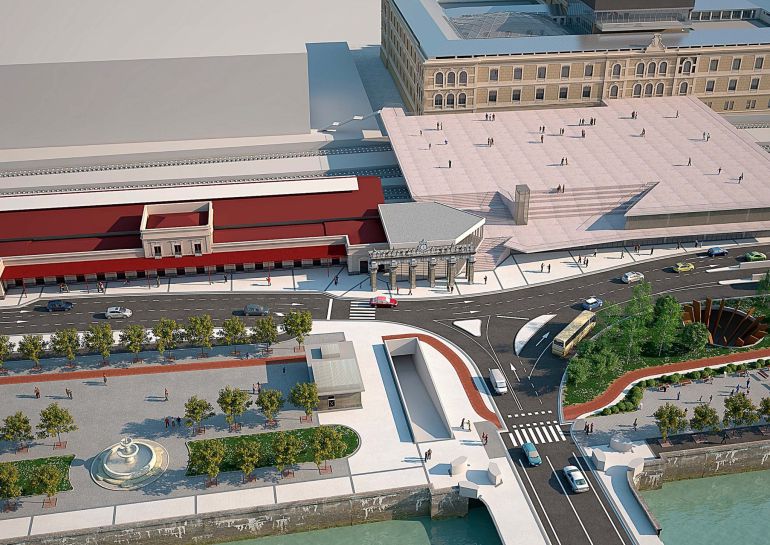 Futura estación del TAV integrad en el entorno de Tabakalera