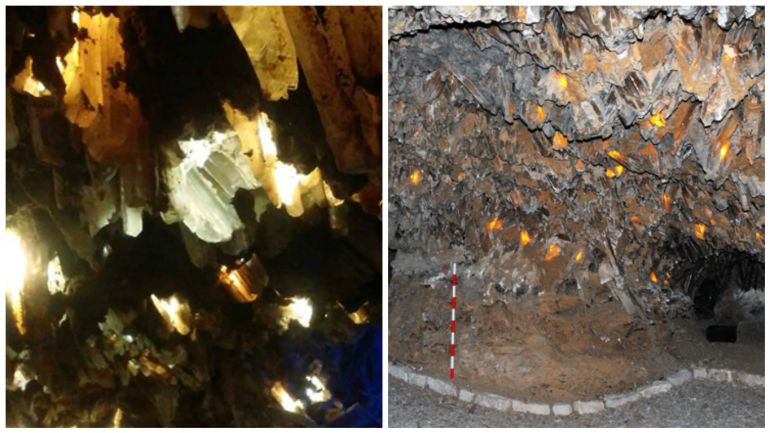 Interior de la mina de lapis specularis de Saceda del Río. Interior de la mina de lapis specularis de Saceda del Río.