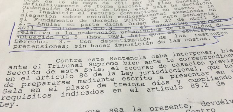 Sentencia que da la razón a la Asociación para la Defensa del Parque Rosalía en relación al Caso Garañón Sentencia que da la razón a la Asociación para la Defensa del Parque Rosalía en relación al Caso Garañón