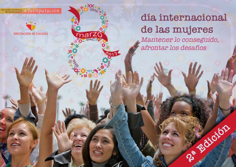 Cartel conmemorativo del Día Internacional de las Mujeres, diseñado por Diputación de Cáceres Cartel conmemorativo del Día Internacional de las Mujeres, diseñado por Diputación de Cáceres