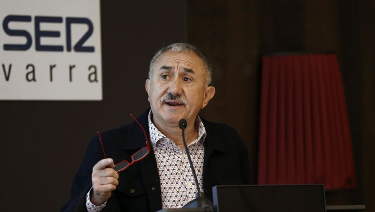 El secretario general de UGT, Pepe Álvarez, durante su intervención en el Foro SER Navarra, celebreado en Pamplona El secretario general de UGT, Pepe Álvarez, durante su intervención en el Foro SER Navarra, celebreado en Pamplona