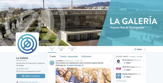 El perfil de La Galería en Twitter apenas publicó un tuit el 16 de septiembre de 2016 y no vuelve a publicar nada hasta hace apenas unos días El perfil de La Galería en Twitter apenas publicó un tuit el 16 de septiembre de 2016 y no vuelve a publicar nada hasta hace apenas unos días