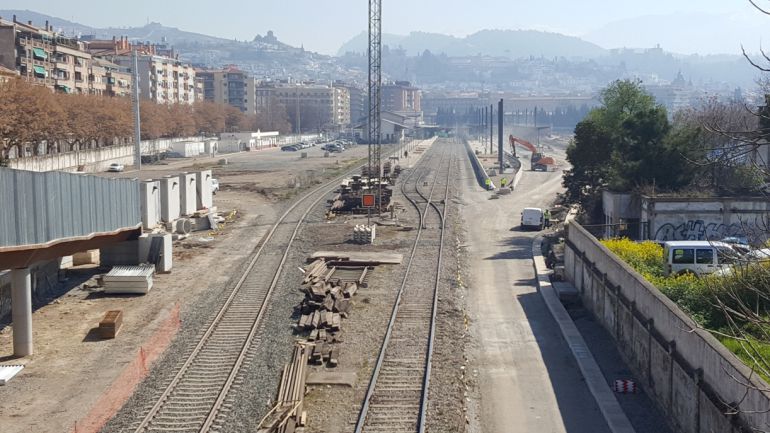 Obras del AVE en la estación de Granada Obras del AVE en la estación de Granada
