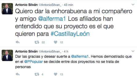 El alcalde de León felicita en Twitter a su rival y ganador de las primarias Alfonso Fernández Mañueco El alcalde de León felicita en Twitter a su rival y ganador de las primarias Alfonso Fernández Mañueco