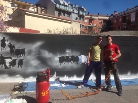 Javier Matesanz y Ruben Peinador, artífices del mural Javier Matesanz y Ruben Peinador, artífices del mural