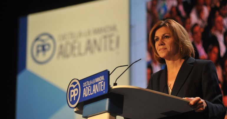 Cospedal en su intervención en el XIII congreso regional del PP de Castilla-La Mancha celebrado en Cuenca. Cospedal en su intervención en el XIII congreso regional del PP de Castilla-La Mancha celebrado en Cuenca.