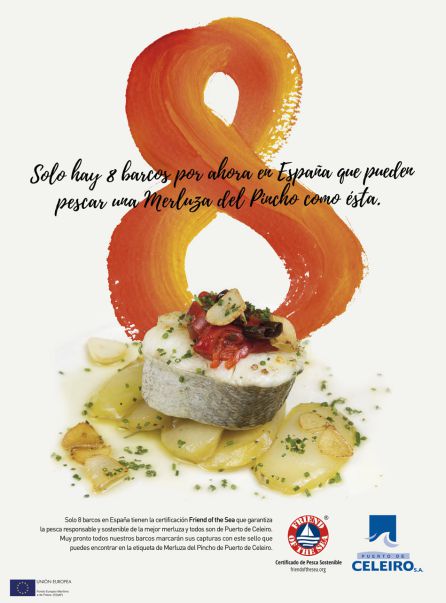 Anuncio del Puerto de Celeiro sobre su merluza pescada de forma sostenible Anuncio del Puerto de Celeiro sobre su merluza pescada de forma sostenible