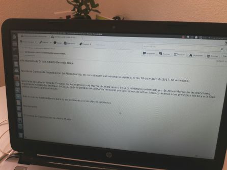Bermejo: "Solo he recibido un correo pidiendo que entregue el acta de concejal" Bermejo: "Solo he recibido un correo pidiendo que entregue el acta de concejal"