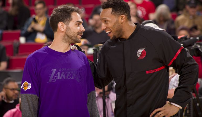 Calderón con Evan Turner Calderón con Evan Turner