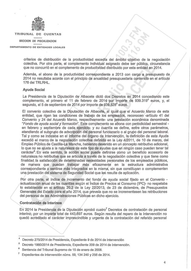 El 80% del gasto de nóminas en la Diputación en 2014, bajo sospecha El 80% del gasto de nóminas en la Diputación en 2014, bajo sospecha