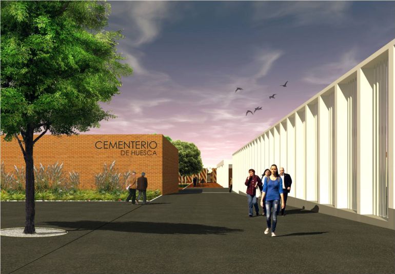 Infografía de la zona nueva del cementerio de Huesca Infografía de la zona nueva del cementerio de Huesca
