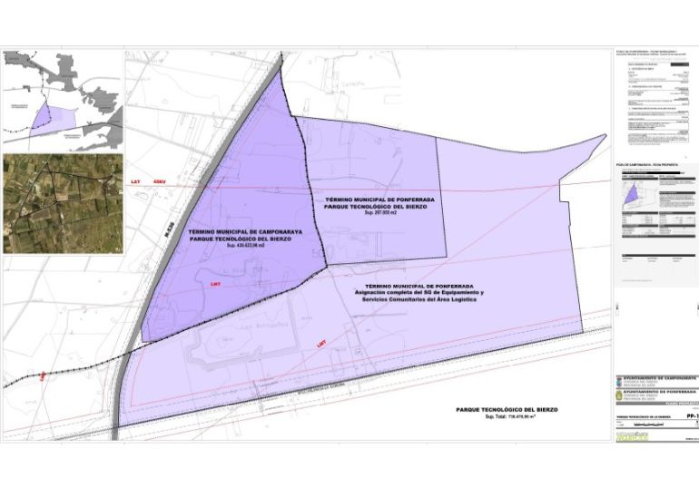 El espacio en el plano y en el terreno que abarca el Parque científico y tecnológico El espacio en el plano y en el terreno que abarca el Parque científico y tecnológico