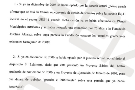 El Fiscal acusa a Pedro Antonio Sánchez de cambiar "irregularmente" la parcela del auditorio El Fiscal acusa a Pedro Antonio Sánchez de cambiar "irregularmente" la parcela del auditorio