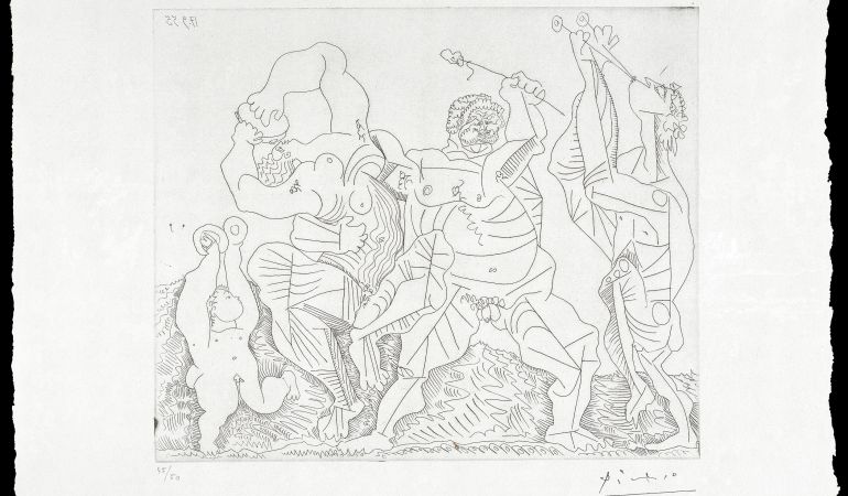 El grabado de Picasso 'Bacanal con niños con címbalos' es unos de los que se exponen en 'Bacanales y otras fantasías en la Caja de Remordimientos' El grabado de Picasso 'Bacanal con niños con címbalos' es unos de los que se exponen en 'Bacanales y otras fantasías en la Caja de Remordimientos'