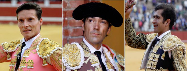 De izquierda a derecha, el riojano Diego Urdiales, el sevillano de Salteras Manuel Jesús 'El Cid' y el mexicano Josélito Adame De izquierda a derecha, el riojano Diego Urdiales, el sevillano de Salteras Manuel Jesús 'El Cid' y el mexicano Josélito Adame