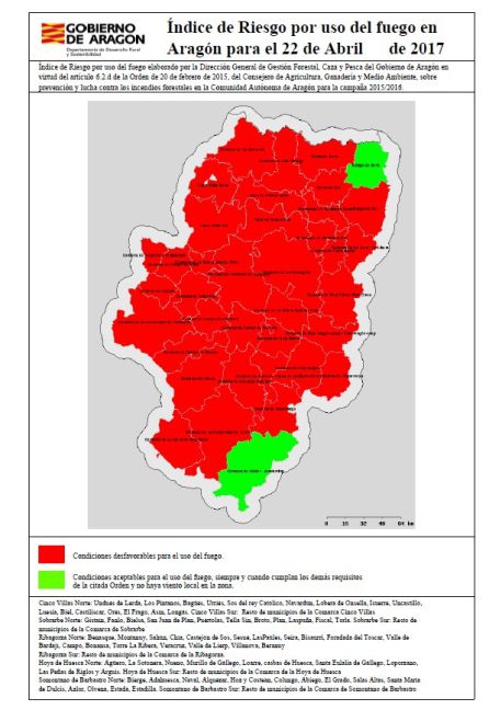 Índice de Riesgo por uso del fuego para este 22 de abril Índice de Riesgo por uso del fuego para este 22 de abril