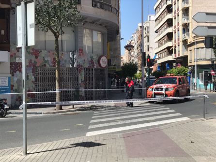 Zona acordonada donde estaban las abejas Zona acordonada donde estaban las abejas