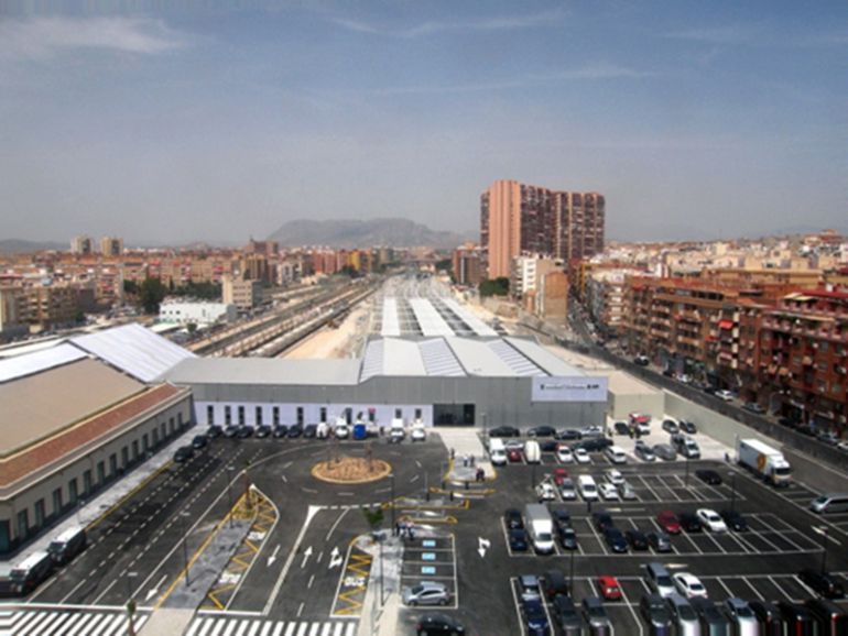 Vista aérea de la Estación de ADIF en Alicante