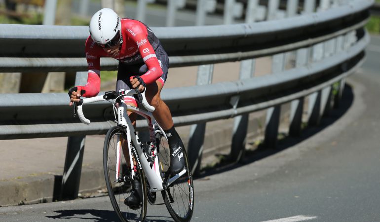 Contador, durante la contrarreloj con la que se cerraba la Vuelta al País Vasco de este año Contador, durante la contrarreloj con la que se cerraba la Vuelta al País Vasco de este año