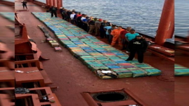 5,5 tonealdas de cocaína incautadas en alta mar 5,5 tonealdas de cocaína incautadas en alta mar