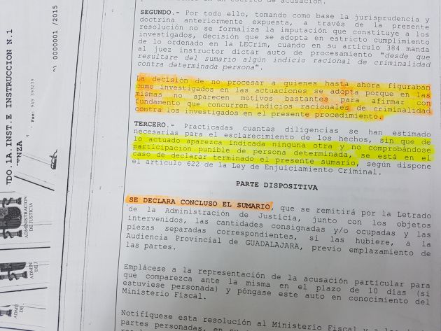 Concluye la instrucción del caso del crimen de Hiendelaencina sin ningún acusado. Así lo decreta el Juzgado de Sigüenza: El crimen de Hiendelaencina se queda sin resolver Concluye la instrucción del caso del crimen de Hiendelaencina sin ningún acusado. Así lo decreta el Juzgado de Sigüenza: El crimen de Hiendelaencina se queda sin resolver