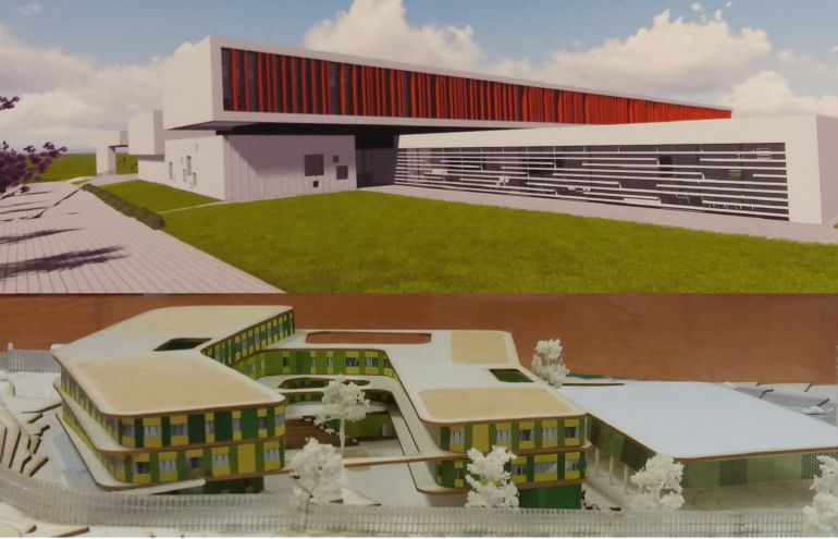 Arriba infografía del IES La Florida, debajo IES La Corredoria II, que se construirán en Oviedo. Arriba infografía del IES La Florida, debajo IES La Corredoria II, que se construirán en Oviedo.