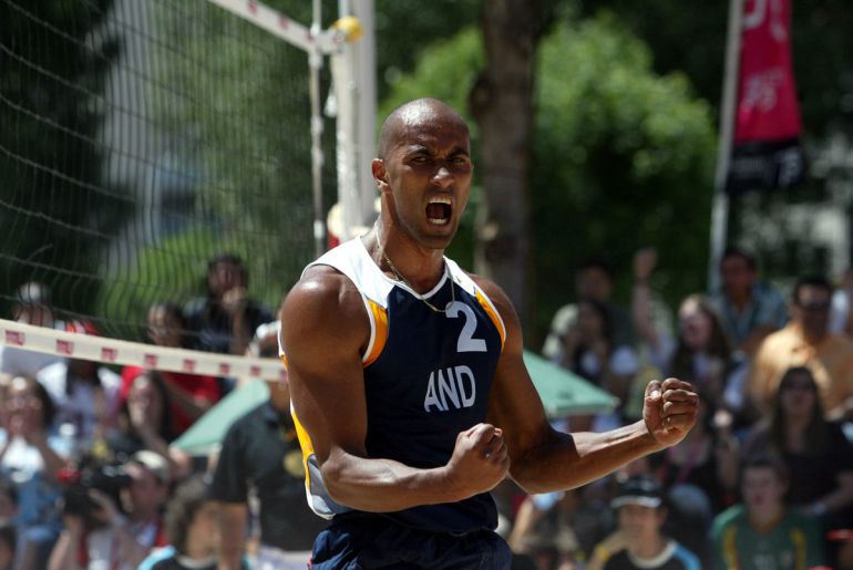 Geni Da Silva celebra un punt amb Andorra. Geni Da Silva celebra un punt amb Andorra.