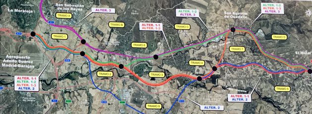 Plano de la propuesta de Fomento para la variante de la A-1 Plano de la propuesta de Fomento para la variante de la A-1