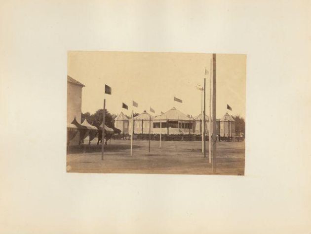 Caseta Real en la feria de 1862 en el Paseo de la Victoria Caseta Real en la feria de 1862 en el Paseo de la Victoria