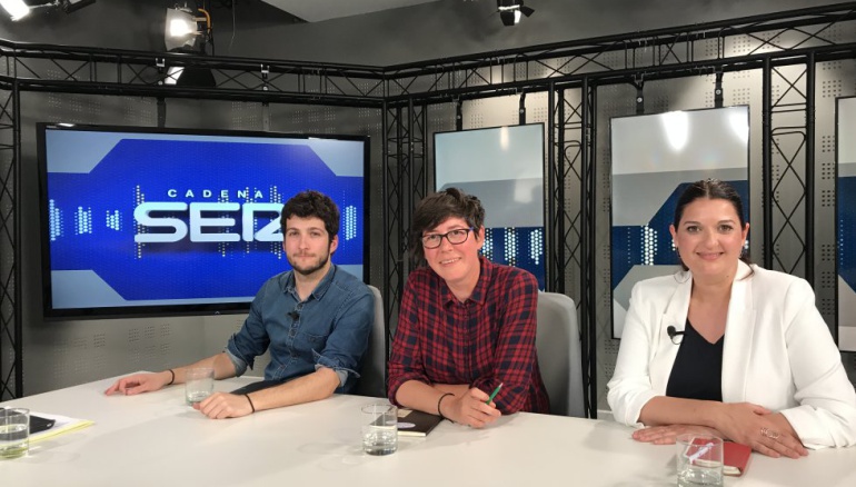 Los tres candidatos a la secretaría general de Podem en el debate organizado por la Cadena SER Los tres candidatos a la secretaría general de Podem en el debate organizado por la Cadena SER