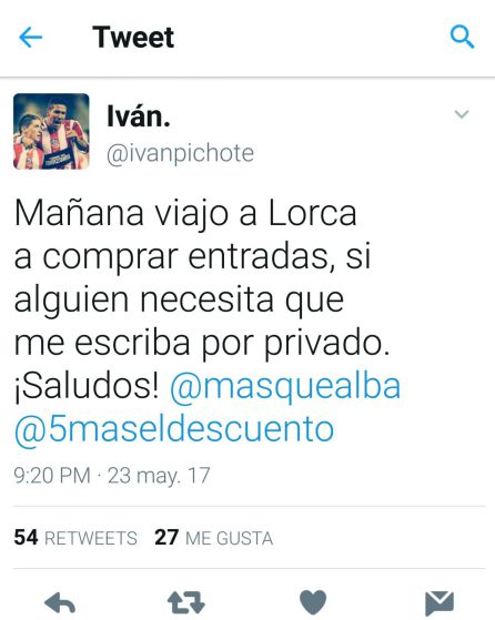 Aficionados del Albacete publicitan en Twitter viajes de ida y vuelta a Lorca a comprar entradas Aficionados del Albacete publicitan en Twitter viajes de ida y vuelta a Lorca a comprar entradas