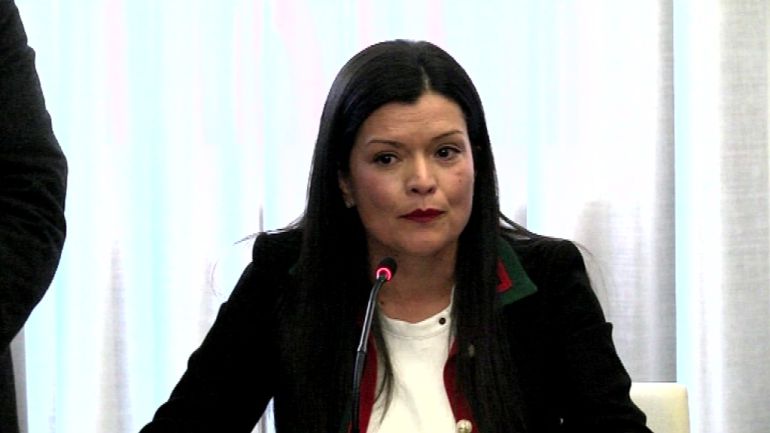 La alcaldesa Nidia Arévalo en una rueda de prensa. La alcaldesa Nidia Arévalo en una rueda de prensa.