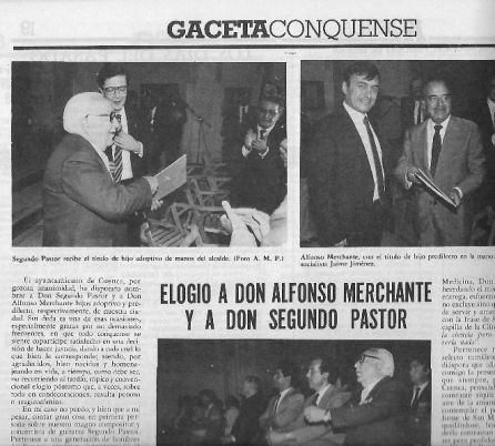 Noticia en la 'Gaceta Conquense'. Noticia en la 'Gaceta Conquense'.