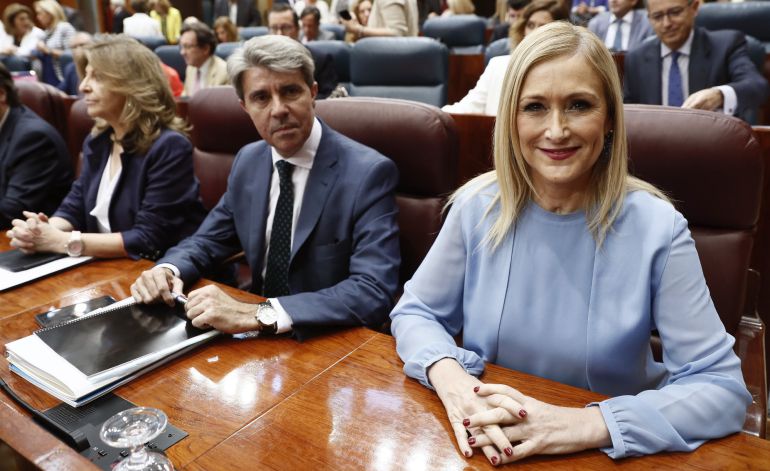 La presidenta de la Comunidad de Madrid, Cristina Cifuentes, junto a su portavoz y consejero de Presidencia y Justicia, Ángel Garrido, La presidenta de la Comunidad de Madrid, Cristina Cifuentes, junto a su portavoz y consejero de Presidencia y Justicia, Ángel Garrido,