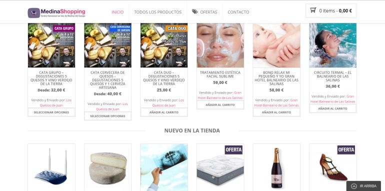 Interfaz de la web medinashopping.es Interfaz de la web medinashopping.es
