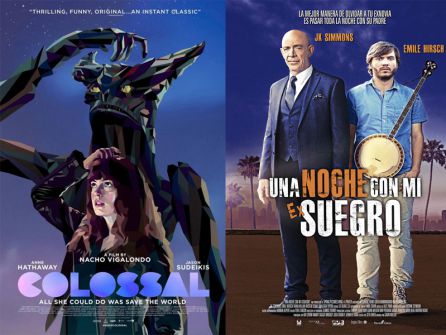 Carteles de las películas "Colossal" y "Una noche con mi exsuegro" Carteles de las películas "Colossal" y "Una noche con mi exsuegro"