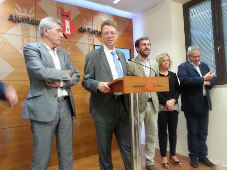 Un moment de l'anunci del projecte d'ampliació de l'hospital. Un moment de l'anunci del projecte d'ampliació de l'hospital.